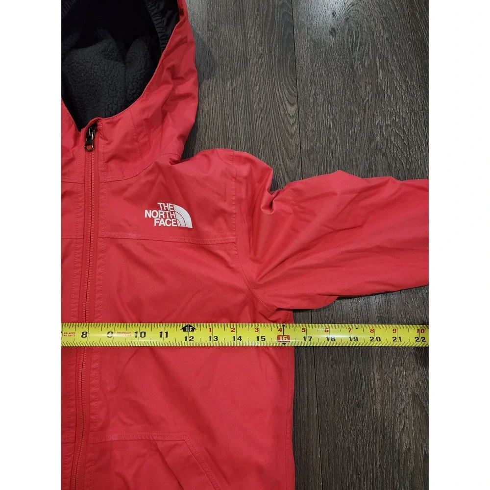The North Face Girls DryVent Hooded Fleece Lined Rain Jacket Pink Size M 10/12
